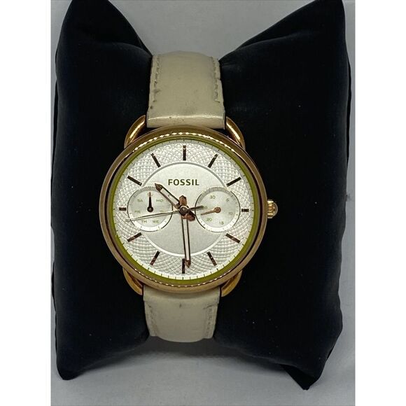 Fossil Tailor ES3954 Women's Leather Analog Silver Dial Quartz Wrist Watch CM663 - Picture 1 of 12
